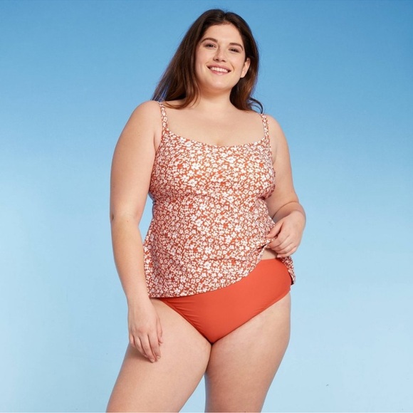 Kona Sol Women's Plus Size Bikini Bottom Rust Solid bottoms Sz 16W 18W NWOT - Picture 4 of 10